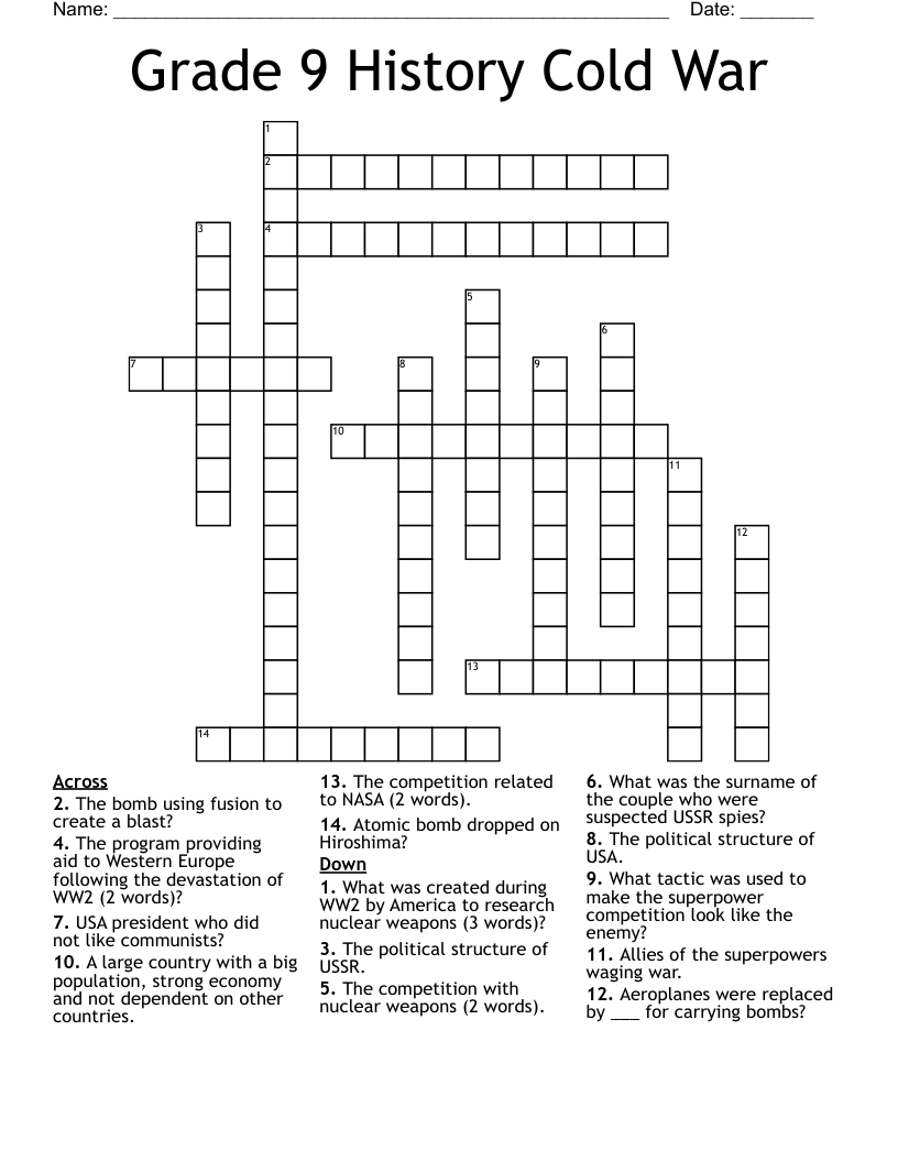 World War 2 Historical Crossword Puzzles