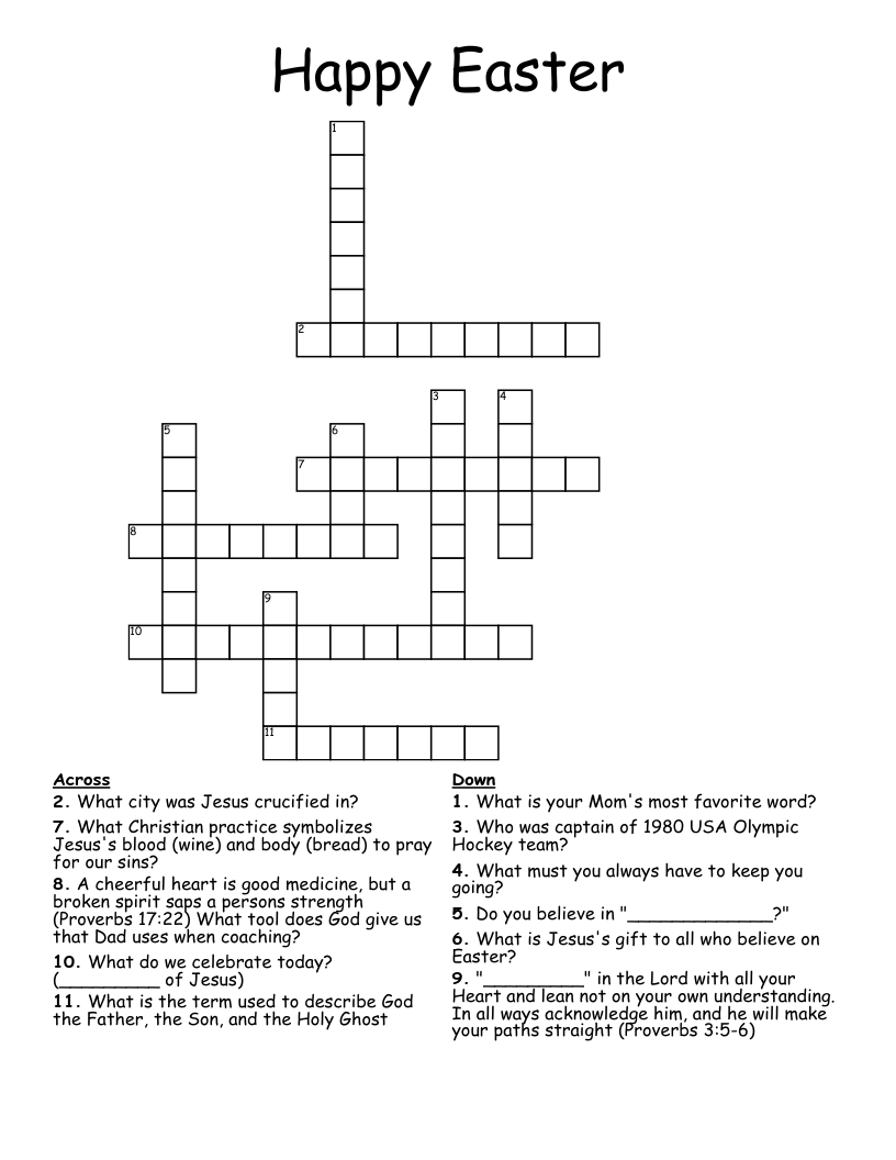 Happy Easter Crossword WordMint
