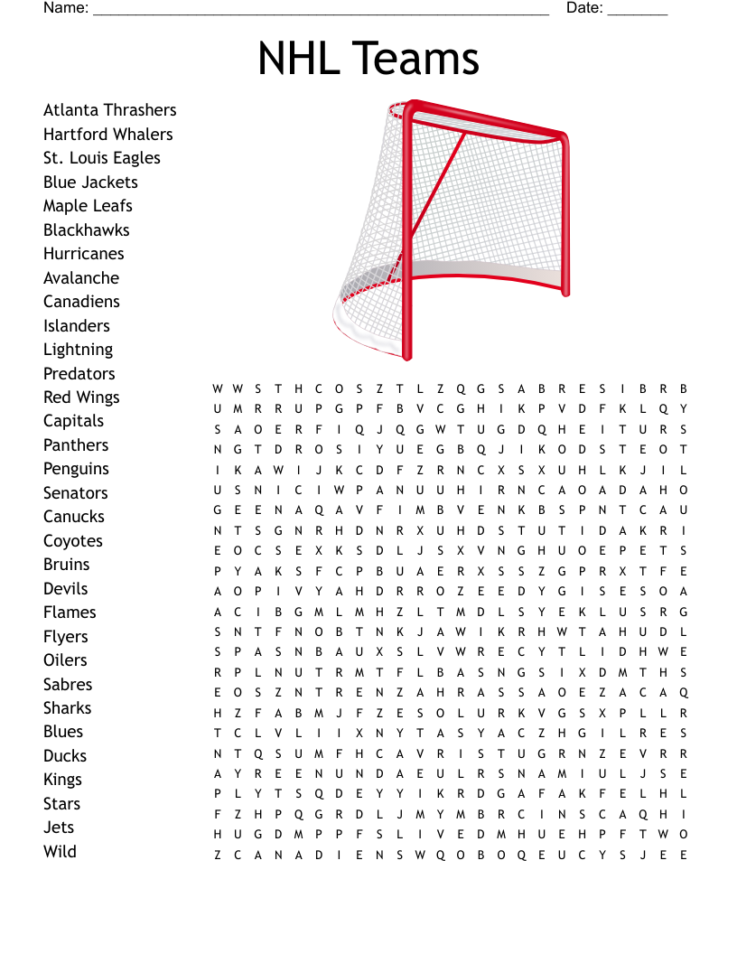 Hockey Crosswords Word Searches Bingo Cards WordMint