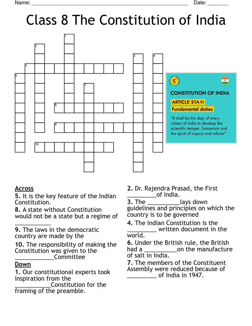 India Crossword WordMint