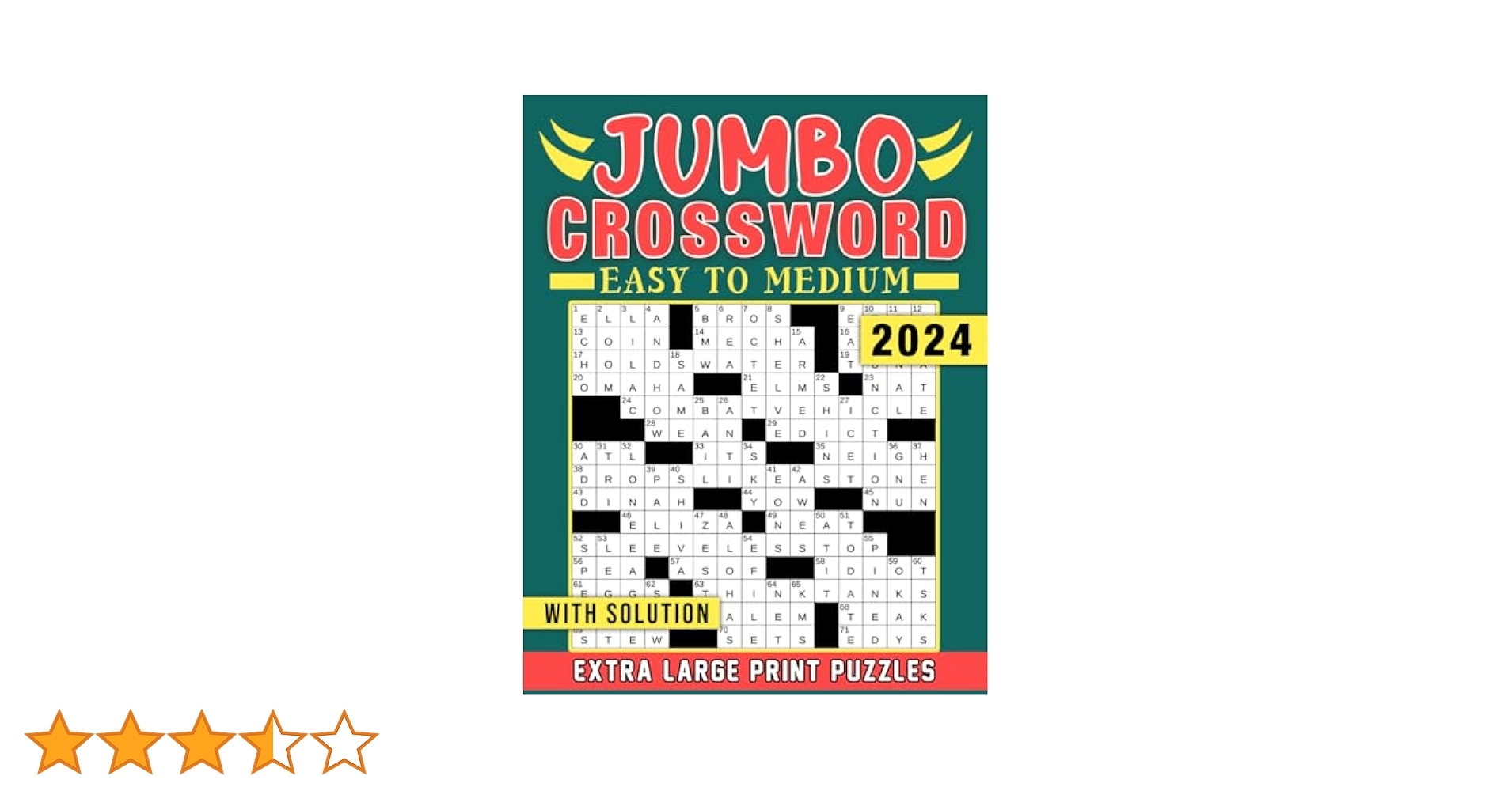 Jumbo Extra Large Print Crossword Puzzles Easy To Medium 100 Large Print Crossword For Adults Seniors With Solutions 24 Font Anti Eye Strain Publisher Robyn 9798884201163 Amazon Books