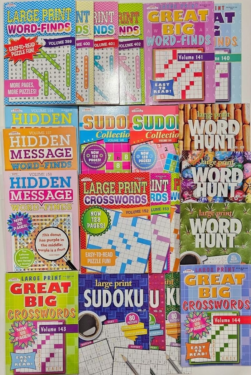 Kappa PAPP Large Print Word Finds Word Hunt Crosswords Puzzle Books You Pick EBay