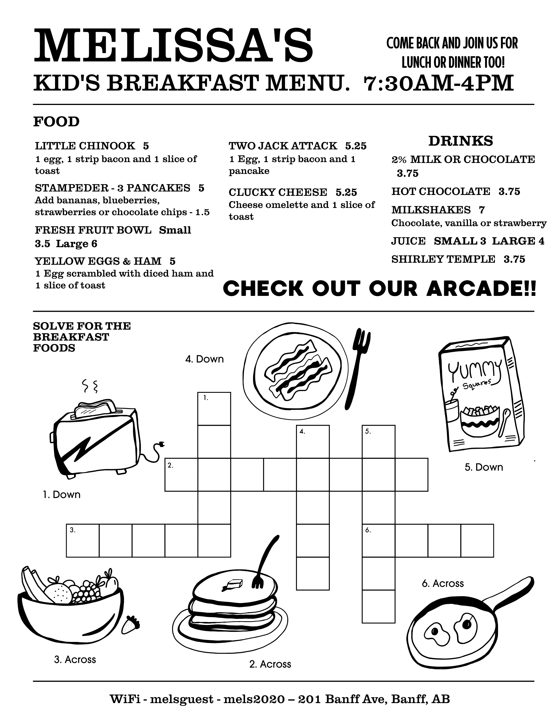 Kids Crossword Puzzle Menu 1 Melissa s Missteak 2024