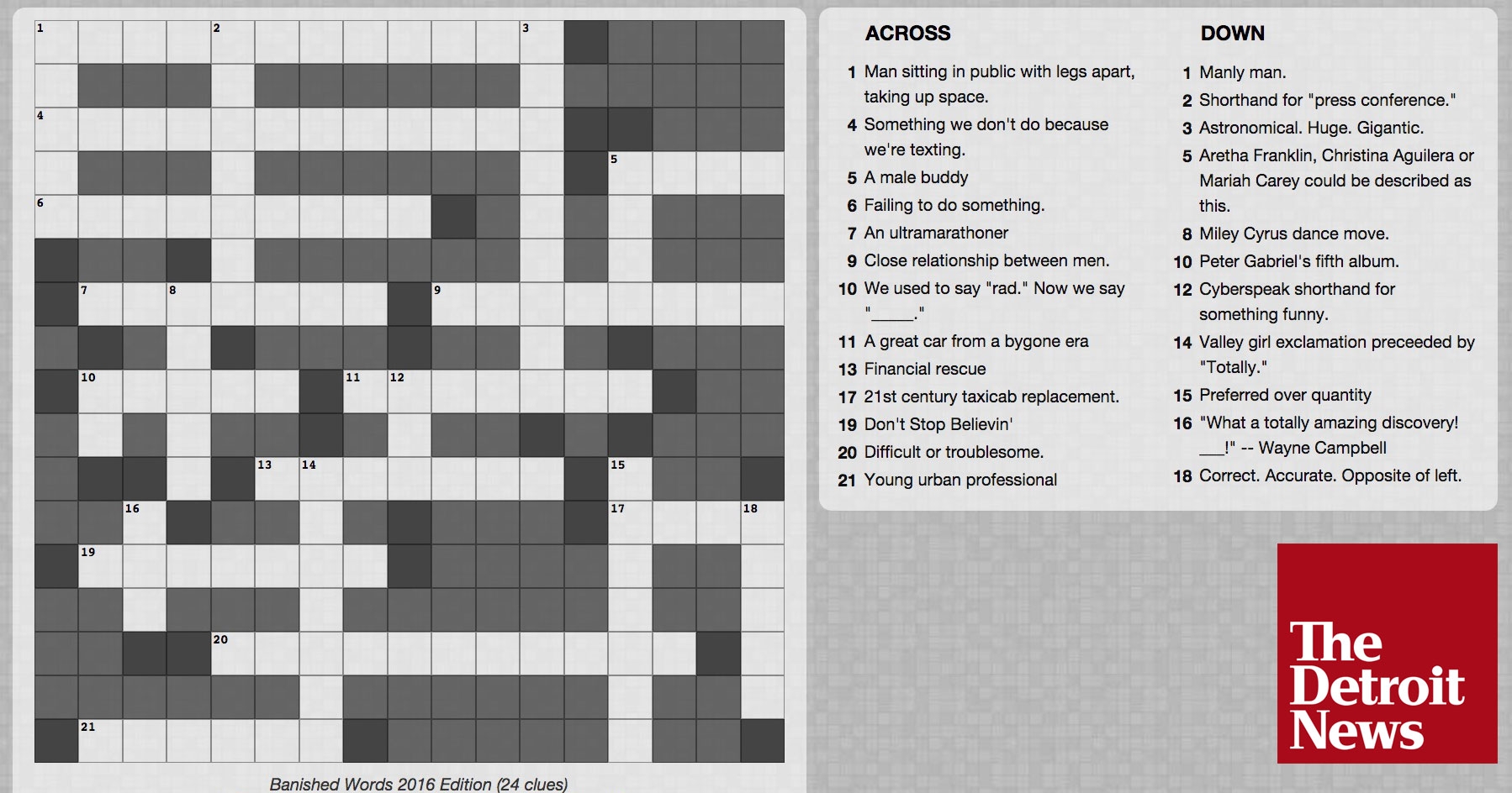 Lake Superior State University Banished Words Crossword Style The Detroit News