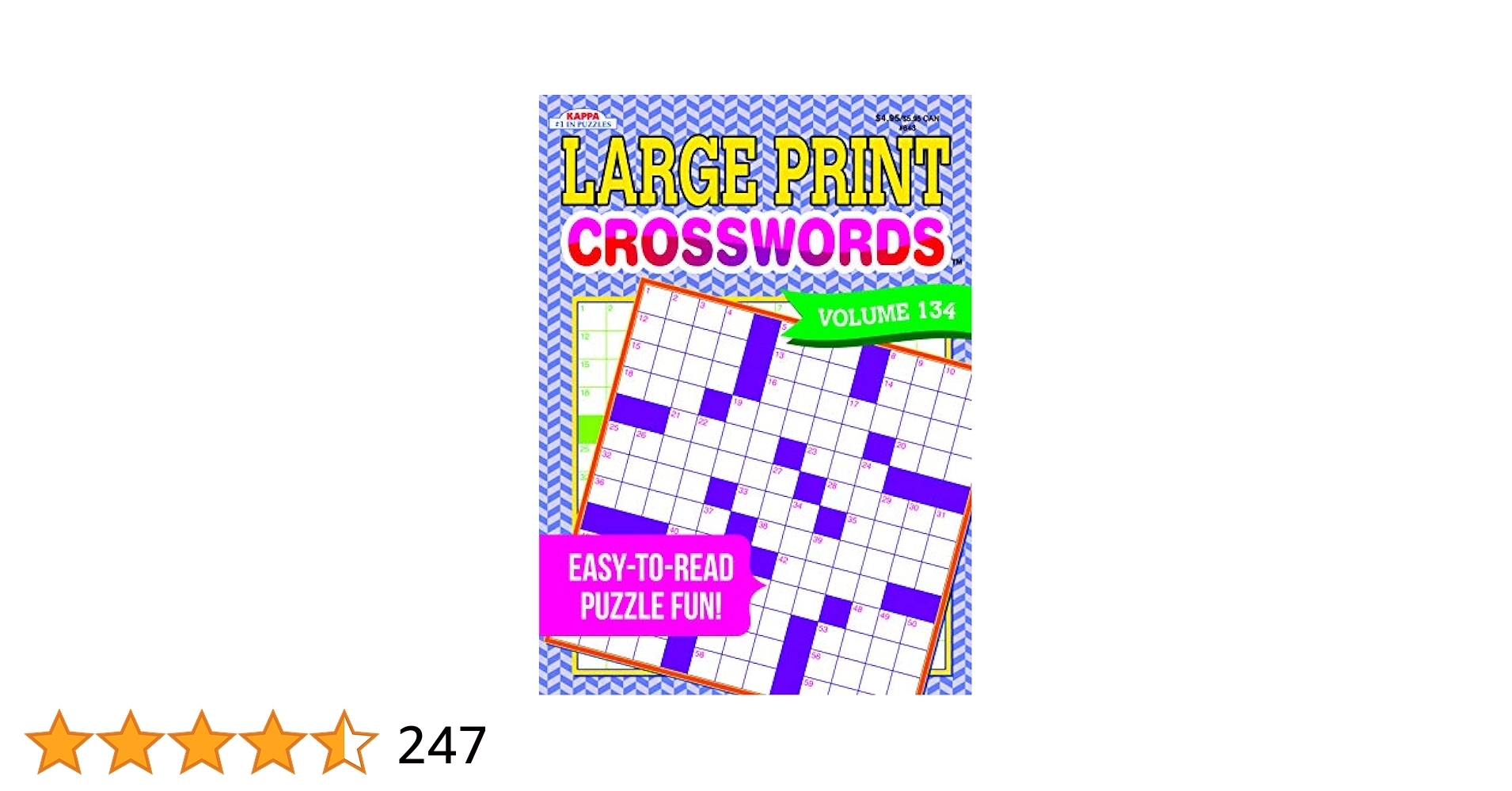 Large Print Crosswords Puzzle Book Volume 134 Kappa Books Publishers 9781559931670 Amazon Books