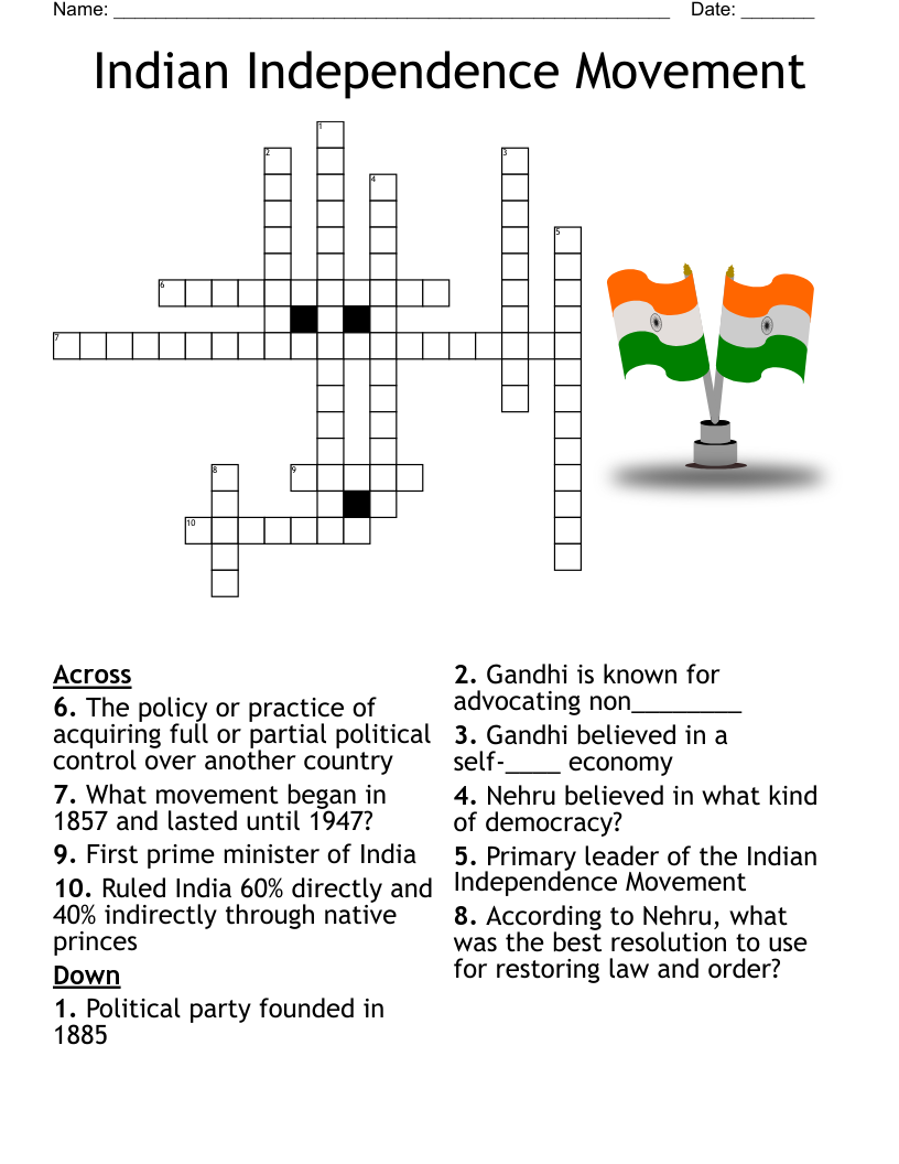 LETS KNOW OUR INDIA Crossword WordMint