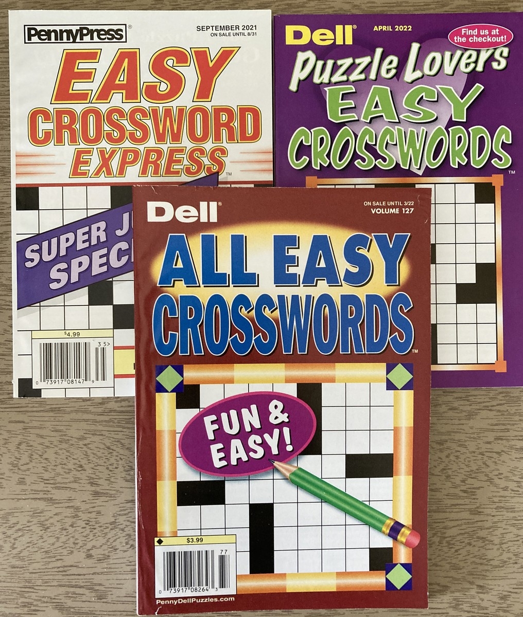 Lot Of 3 Dell Penny Press ALL EASY Crossword Puzzle Books Lovers Express L46 EBay