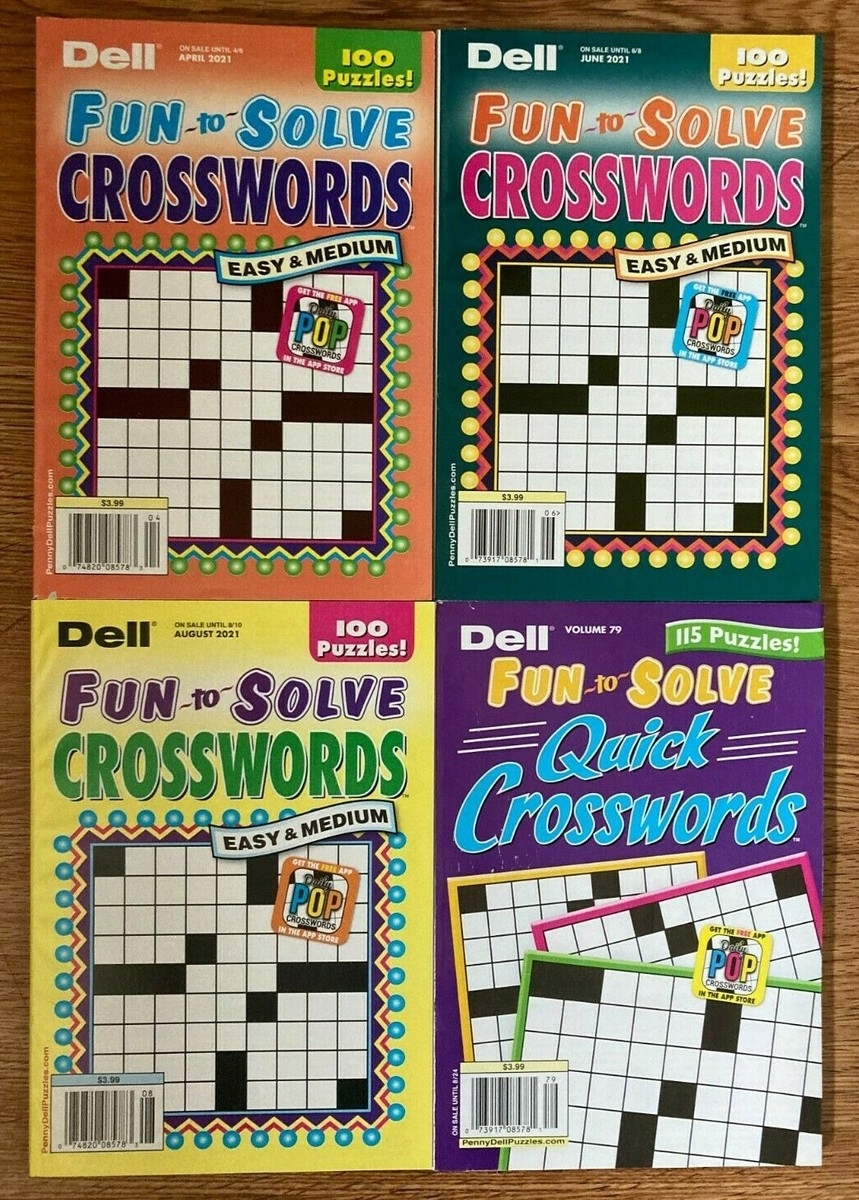 lot of 4 dell penny press crossword puzzle books fun to solve free shipping h30 ebay