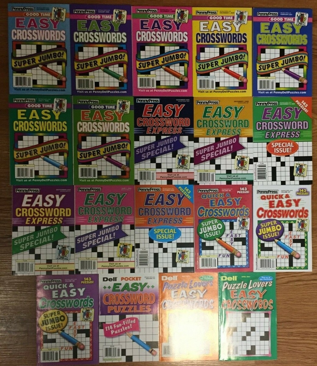 lot of 6 dell penny press crossword puzzle books good easy fast fun unsorted ebay