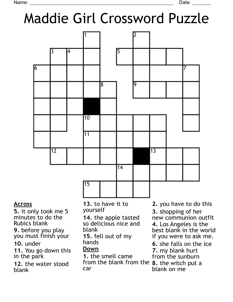 Free Printable Blank Crossword Puzzles