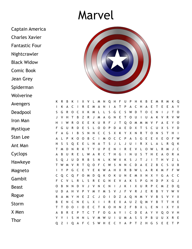 Marvel Crossword WordMint