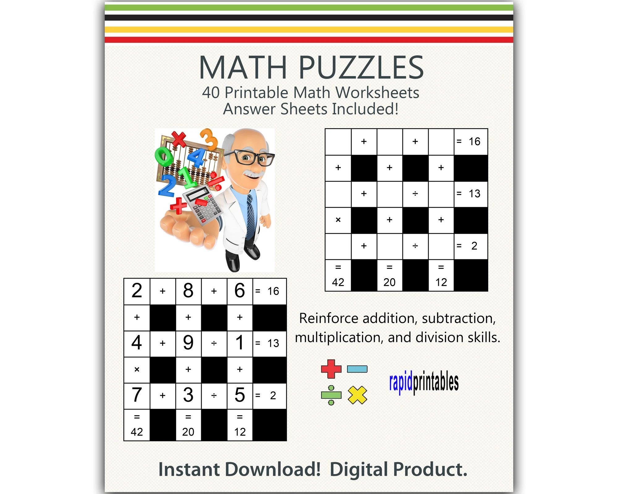 Crossword Maths Puzzles