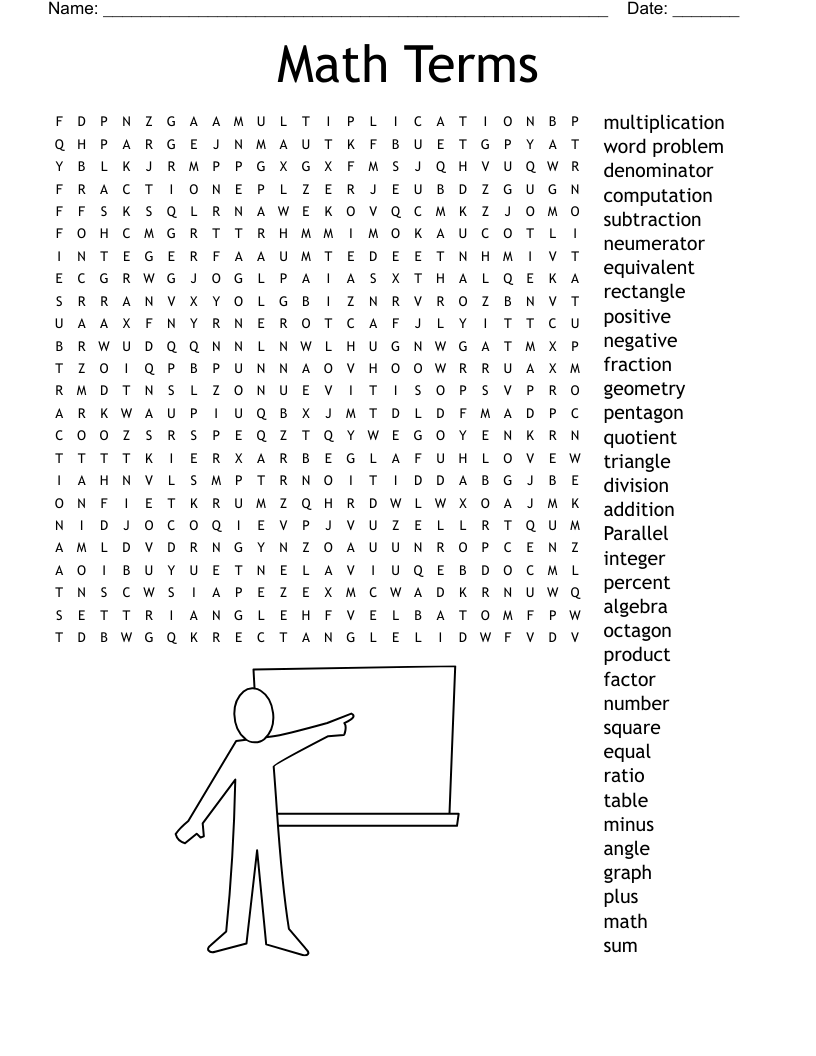 Math Vocabulary Crossword WordMint