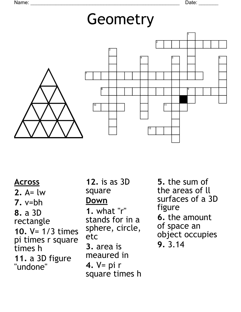 Maths Circles Crossword WordMint