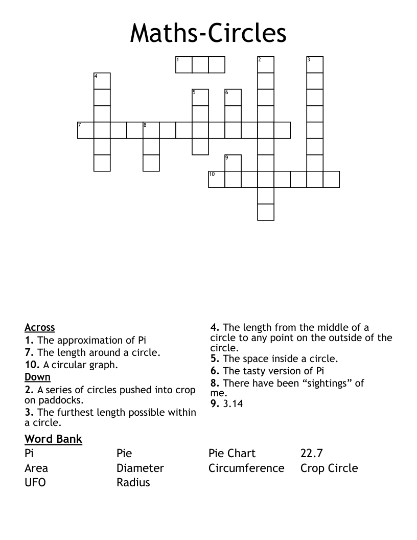 Circle Crossword Puzzles Printable