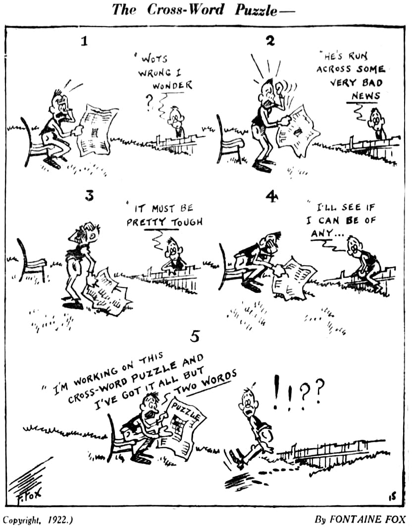 May 11 1924 Crosswords Invade The Newspaper Funnies