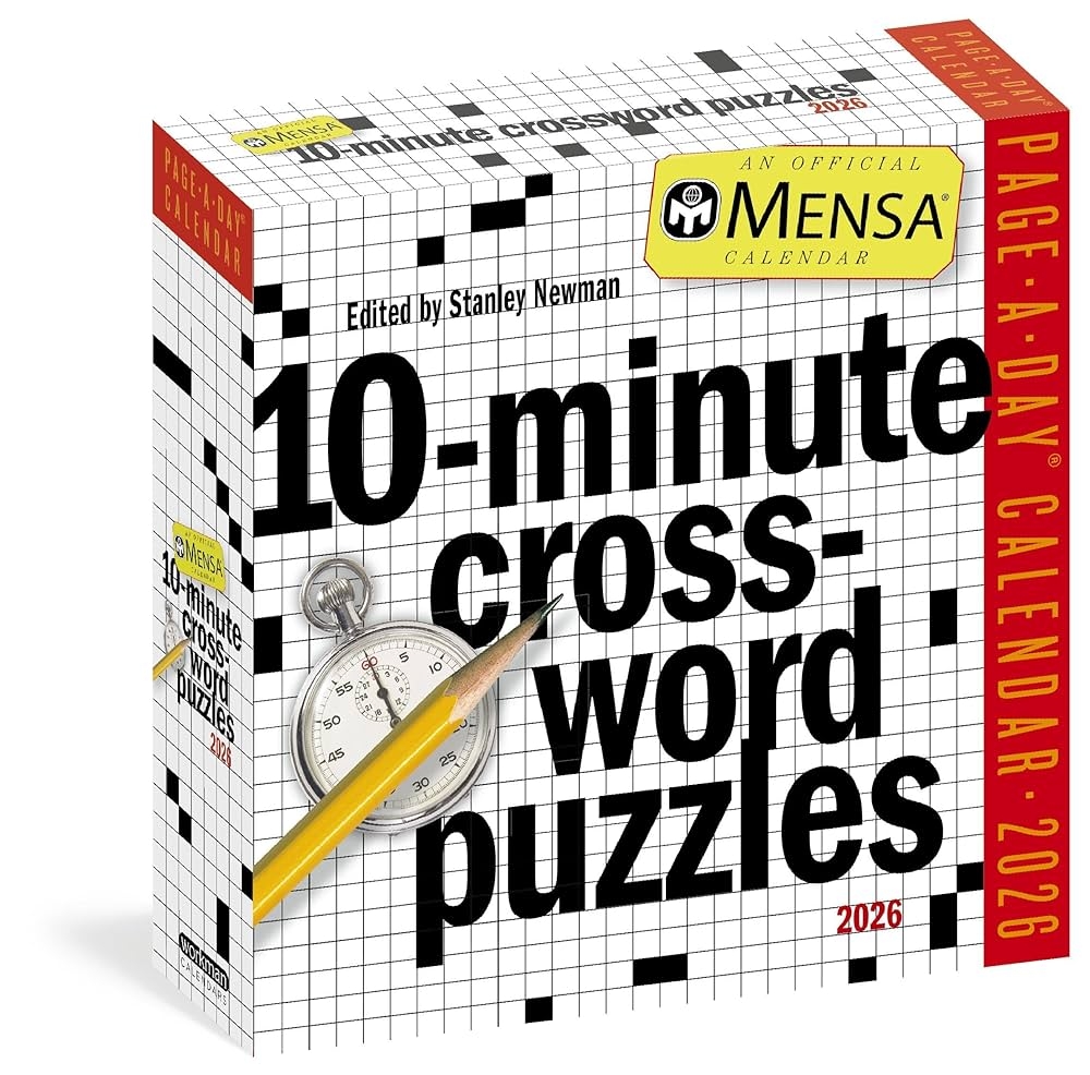 Mensa 10 Minute Crossword Puzzles Page A Day Calendar 2026 Newman Stanley Workman Calendars 9781523530557 Amazon Books