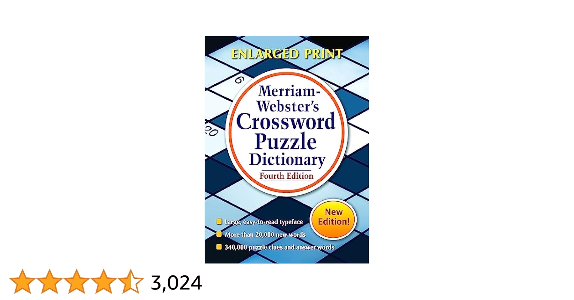 Merriam Webster s Crossword Puzzle Dictionary 4th Ed Enlarged Print Edition Newest Edition Trade Paperback Merriam Webster 9780877797340 Amazon Books