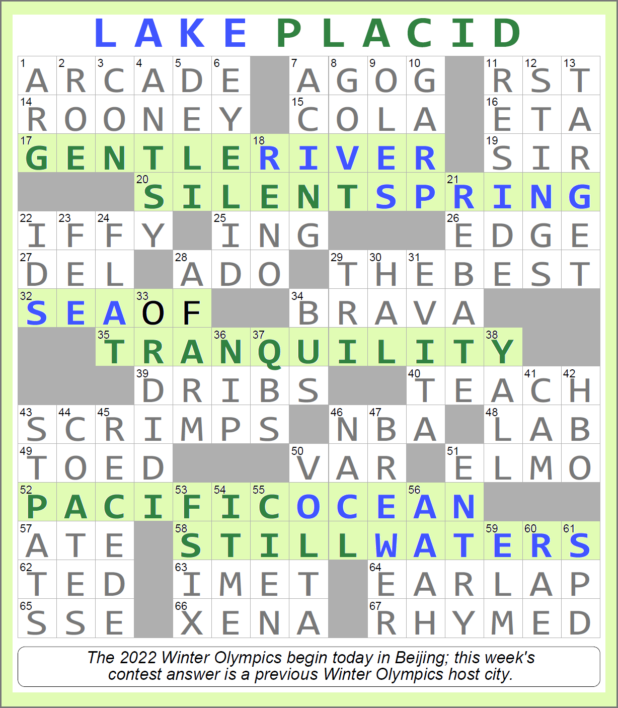MGWCC 715 Friday February 11th 2022 A City Of Puzzles Matt Gaffney s Weekly Crossword Contest