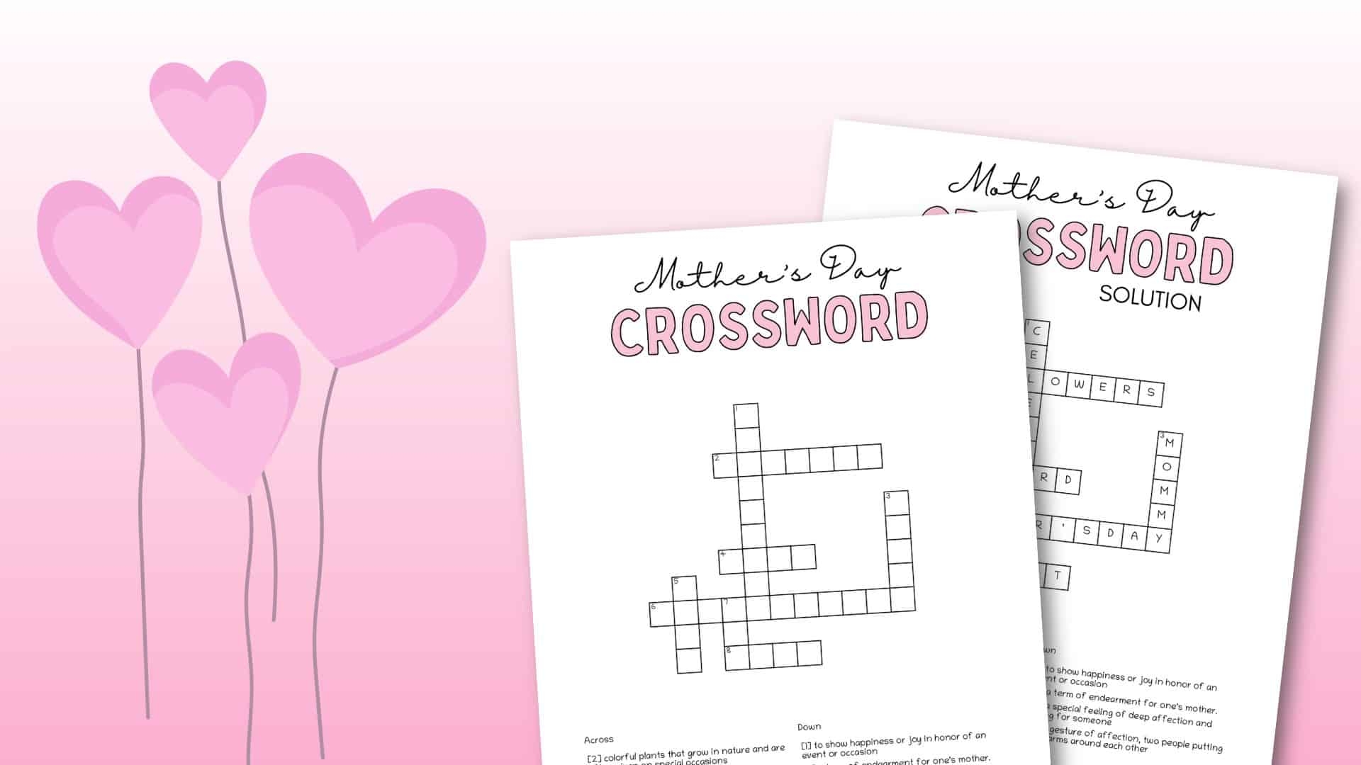 Mother s Day Crossword Puzzle Cute Free Printable SaturdayGift