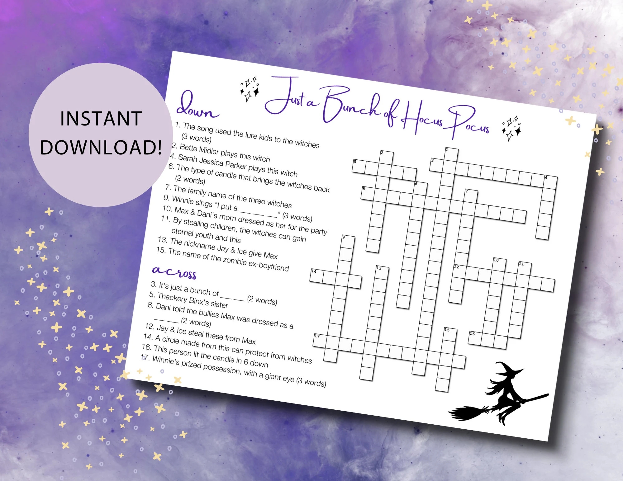 Movie Crosswords Etsy