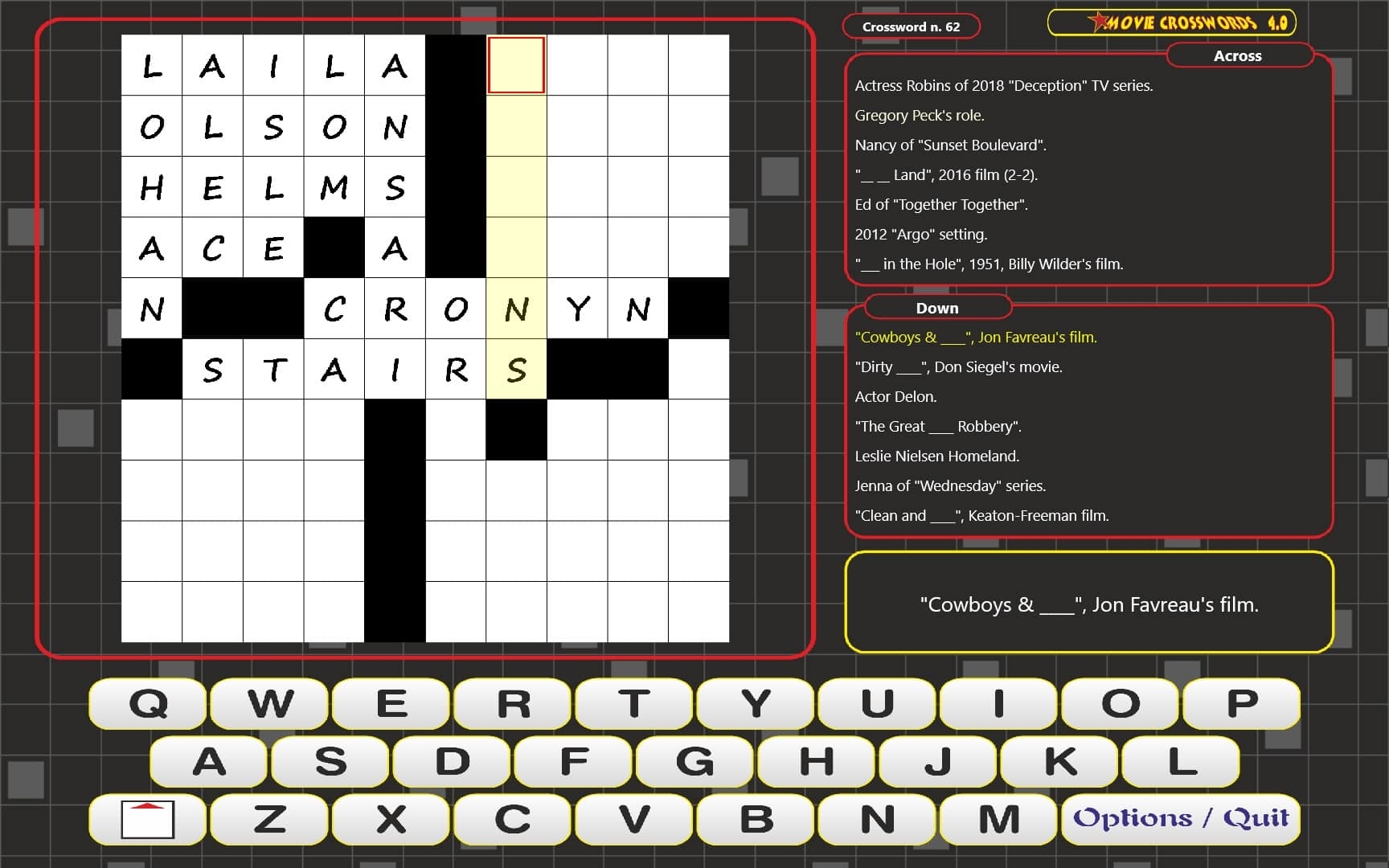 movie crosswords game fun way to hone hollywood knowledge