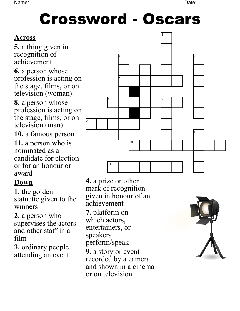 Movies Crossword WordMint