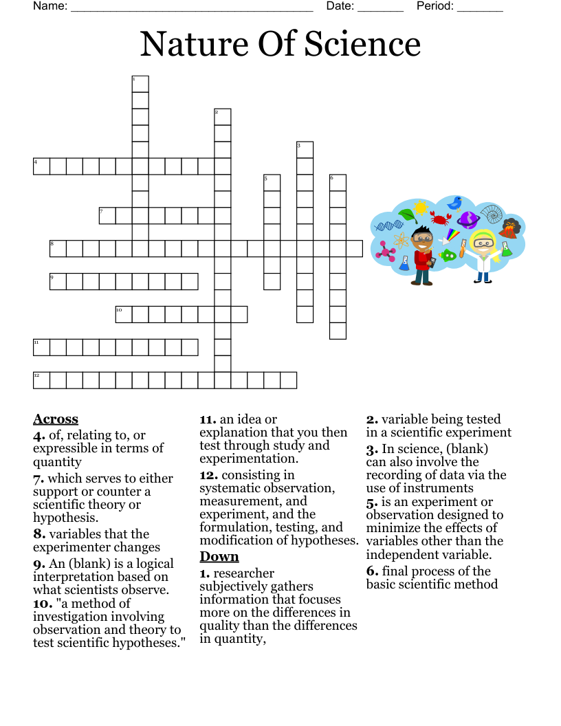 Nature Of Science Crossword WordMint