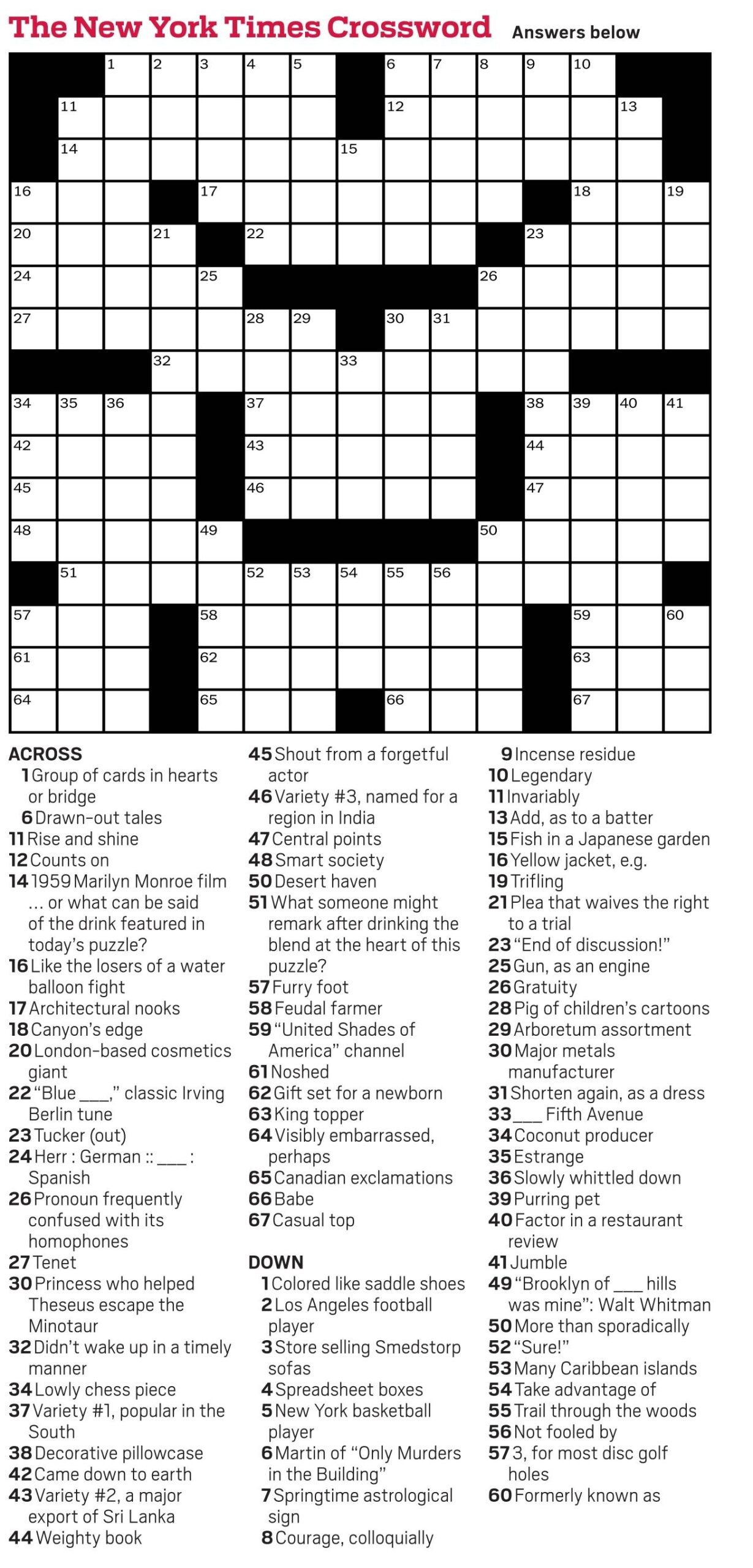 Crossword Daily Crossword Puzzles