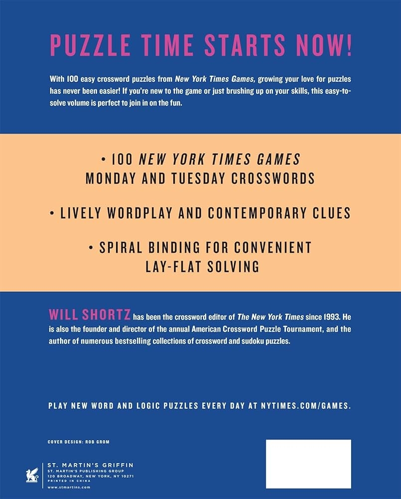 New York Times Games Easiest Crosswords Volume 2 100 Easy Crossword Puzzles The New York Times Shortz Will 9781250351944 Amazon Books