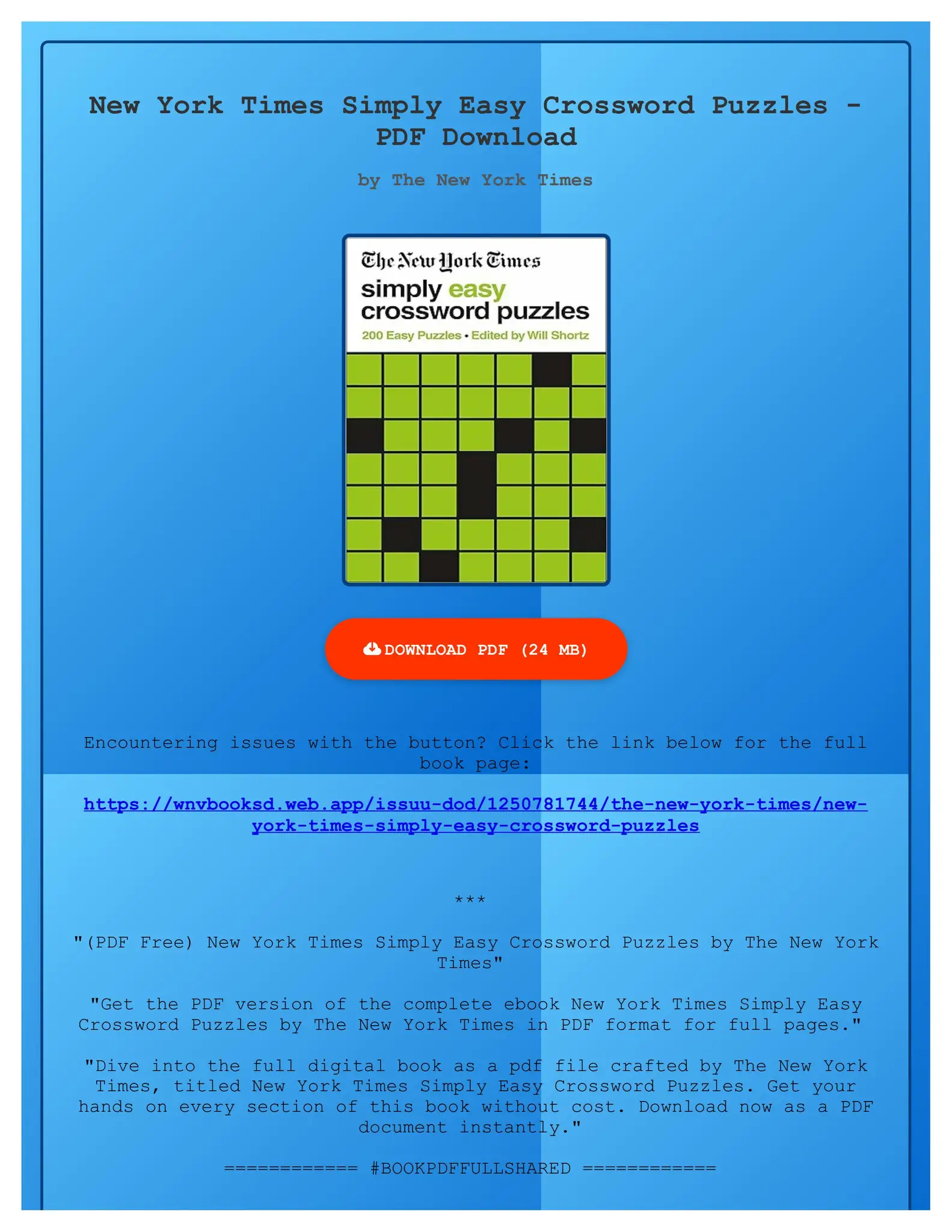 pdf free new york times simply easy crossword puzzles by the new york times by hegmannmdpw issuu