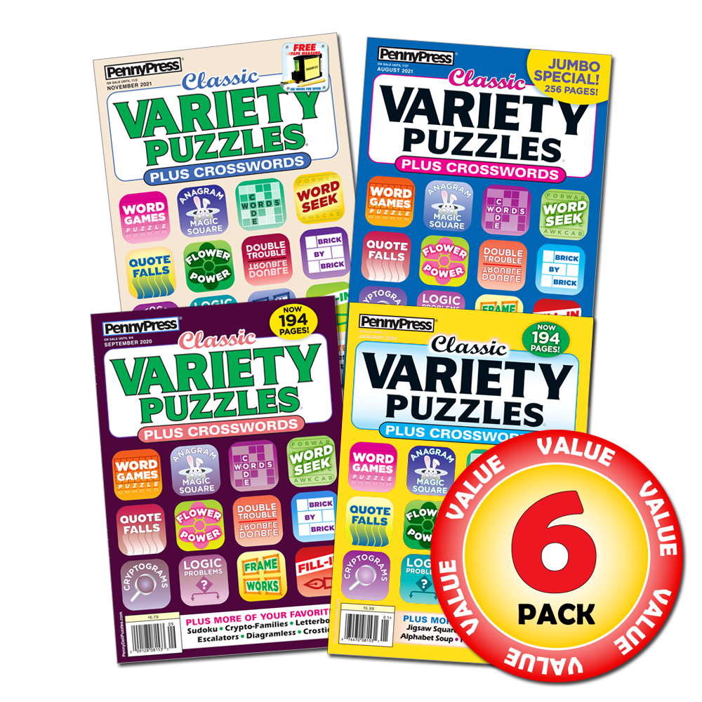 penny dell classic variety puzzles plus crosswords 6 issue pack ebay