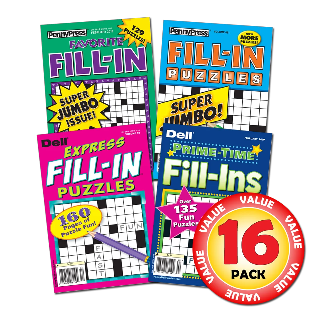Penny Dell Favorite Crossword 16 Pack For Adults Paperback Books From USA Walmart