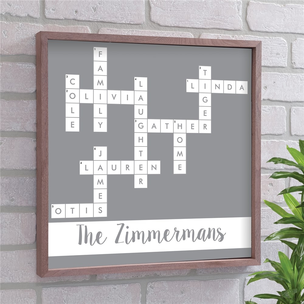personalized family name crossword wall sign giftsforyounow