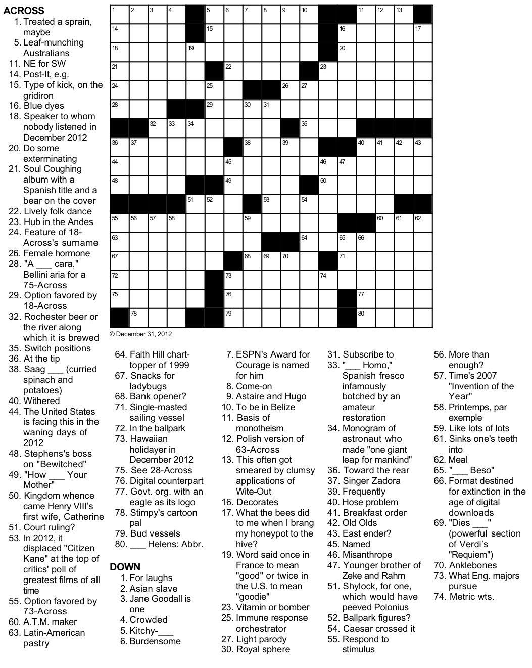 Politics Crossword Puzzles