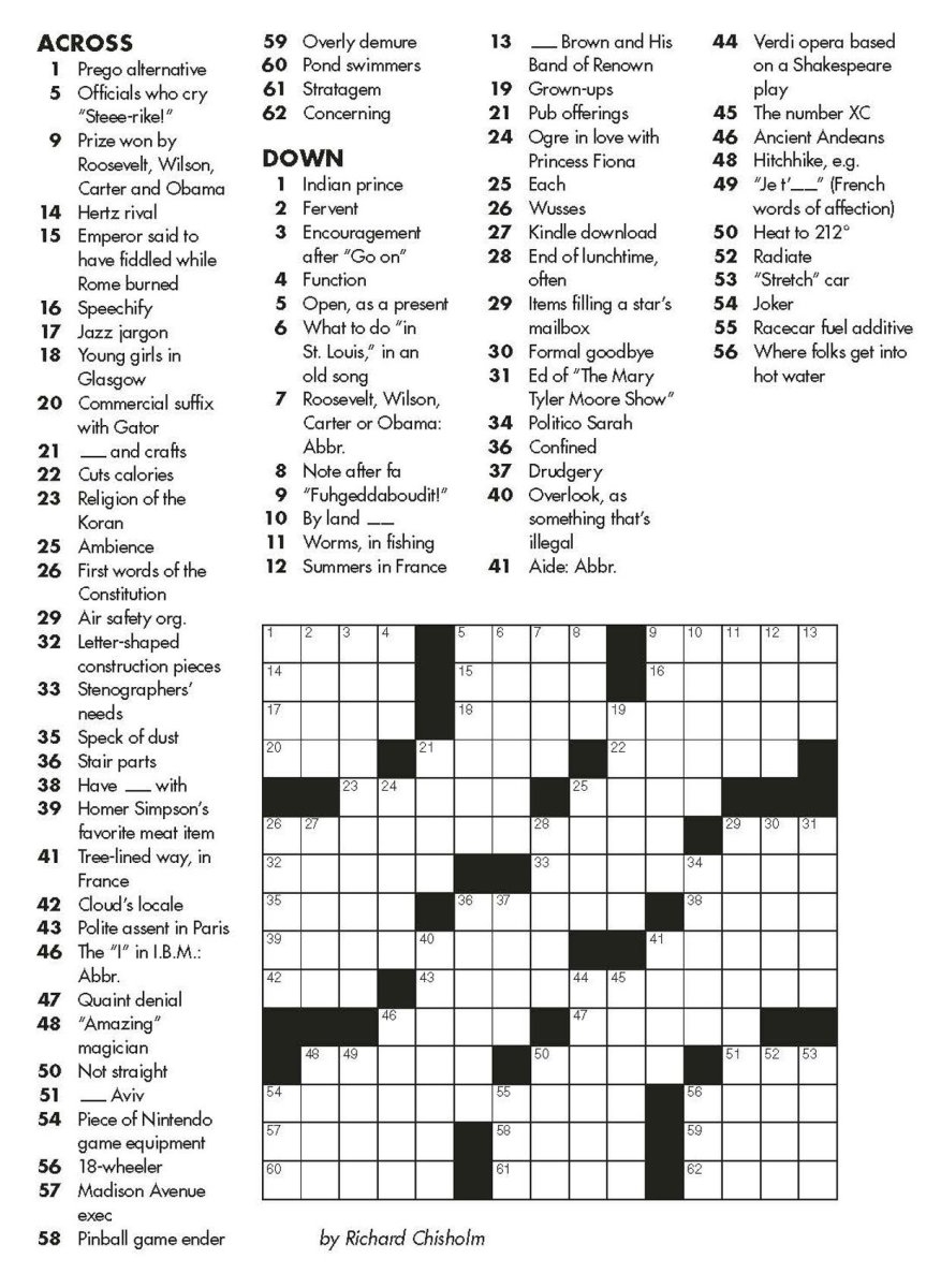 Pop Culture Crossword Puzzles