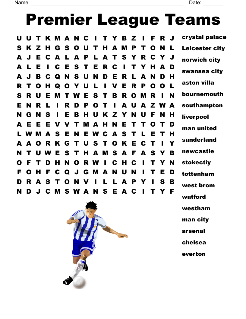 Premier League Crossword WordMint