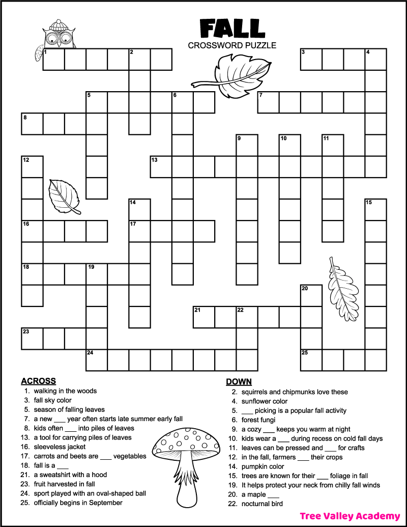 4th Grade Reading Crossword Puzzles Printable
