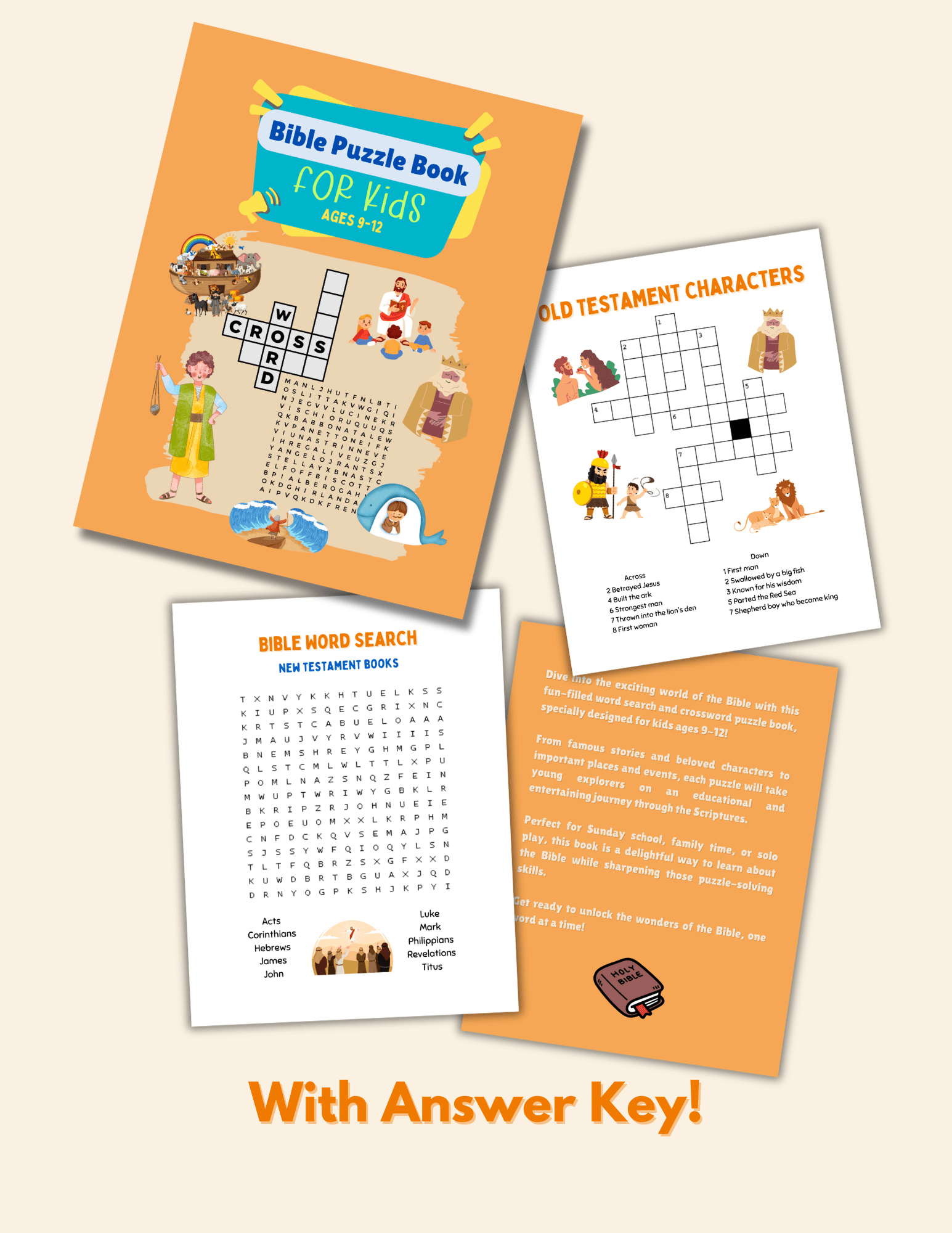 Printable Bible Puzzle Book For Kids Crossword And Word Search Ages 9 12 By Greytechdigital Raket PH