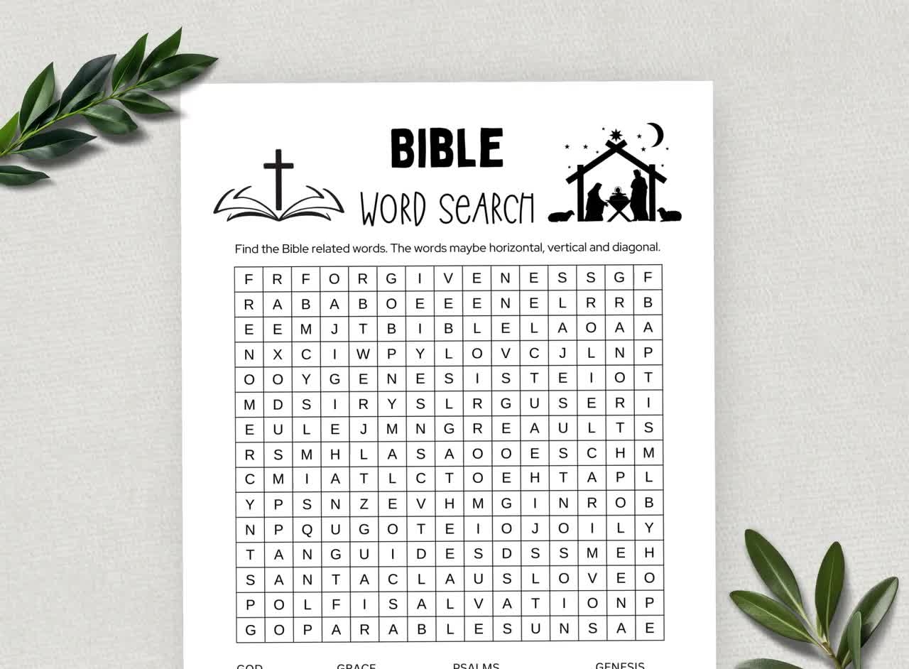 printable bible word search word search game fun christian youth group game sunday school church study activity for kids and adults etsy