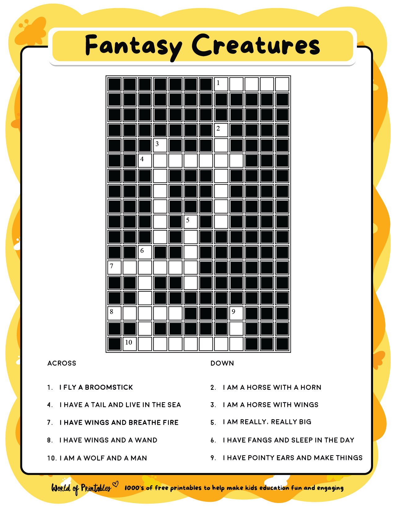 Free Crossword Puzzles Template Printable