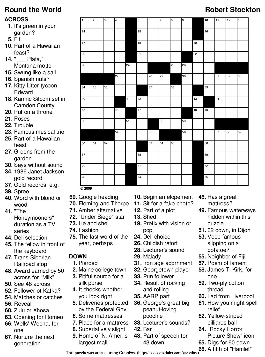 Printable Recovery Crossword Puzzles Printable Crossword Puzzles