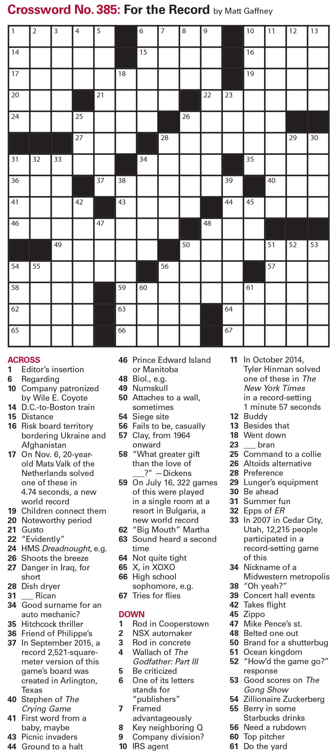 Puzzles Crossword And Sudoku Issue November 25 2016 The Week