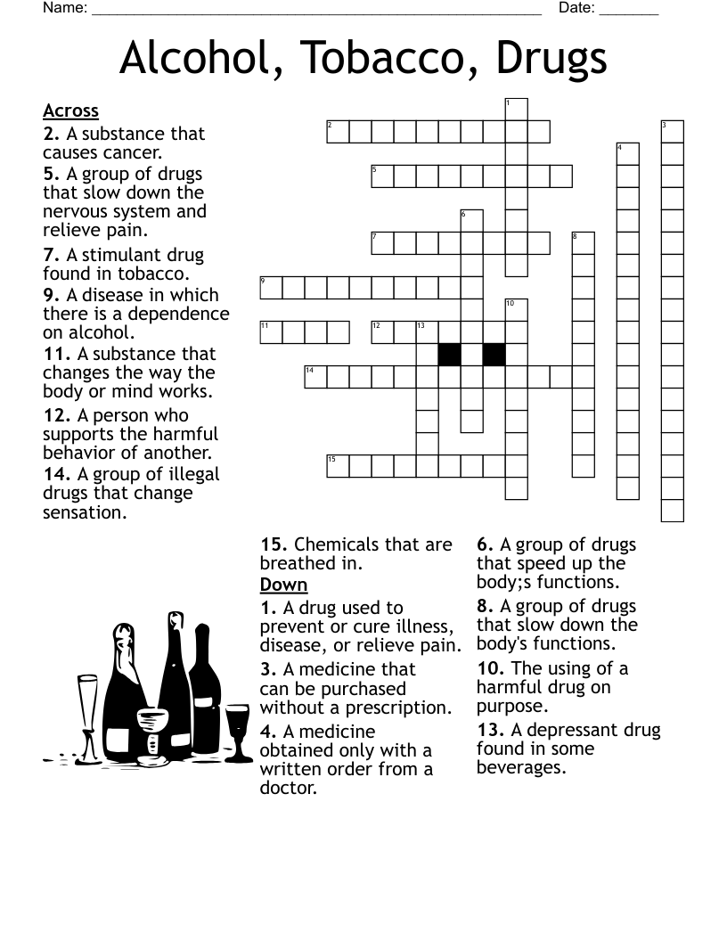 Recovery And Addiction Crossword WordMint