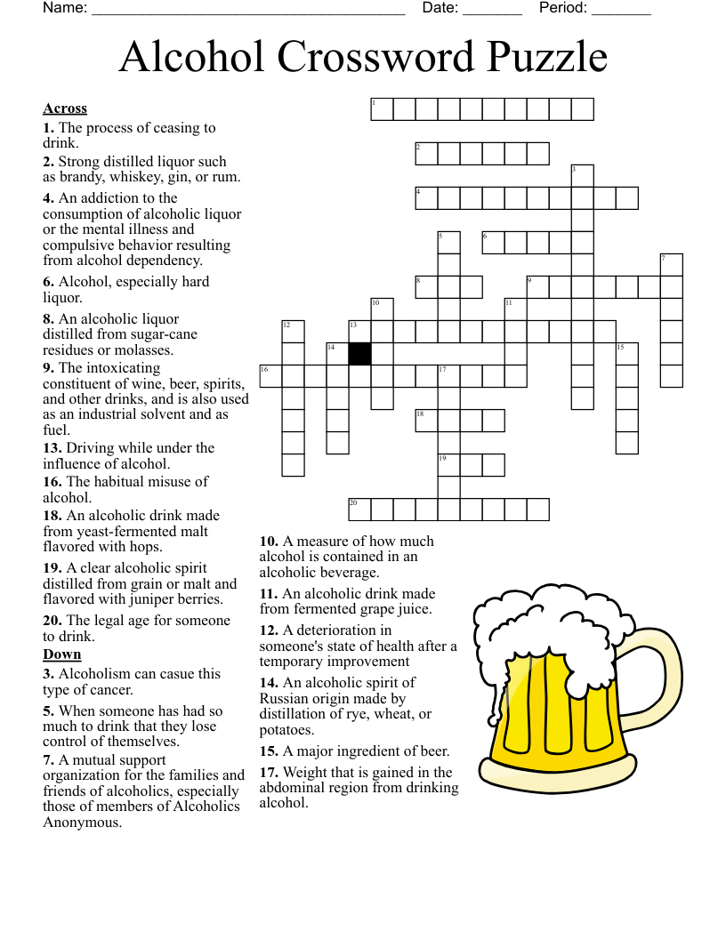 Easy Crossword Puzzles For Addiction Recovery