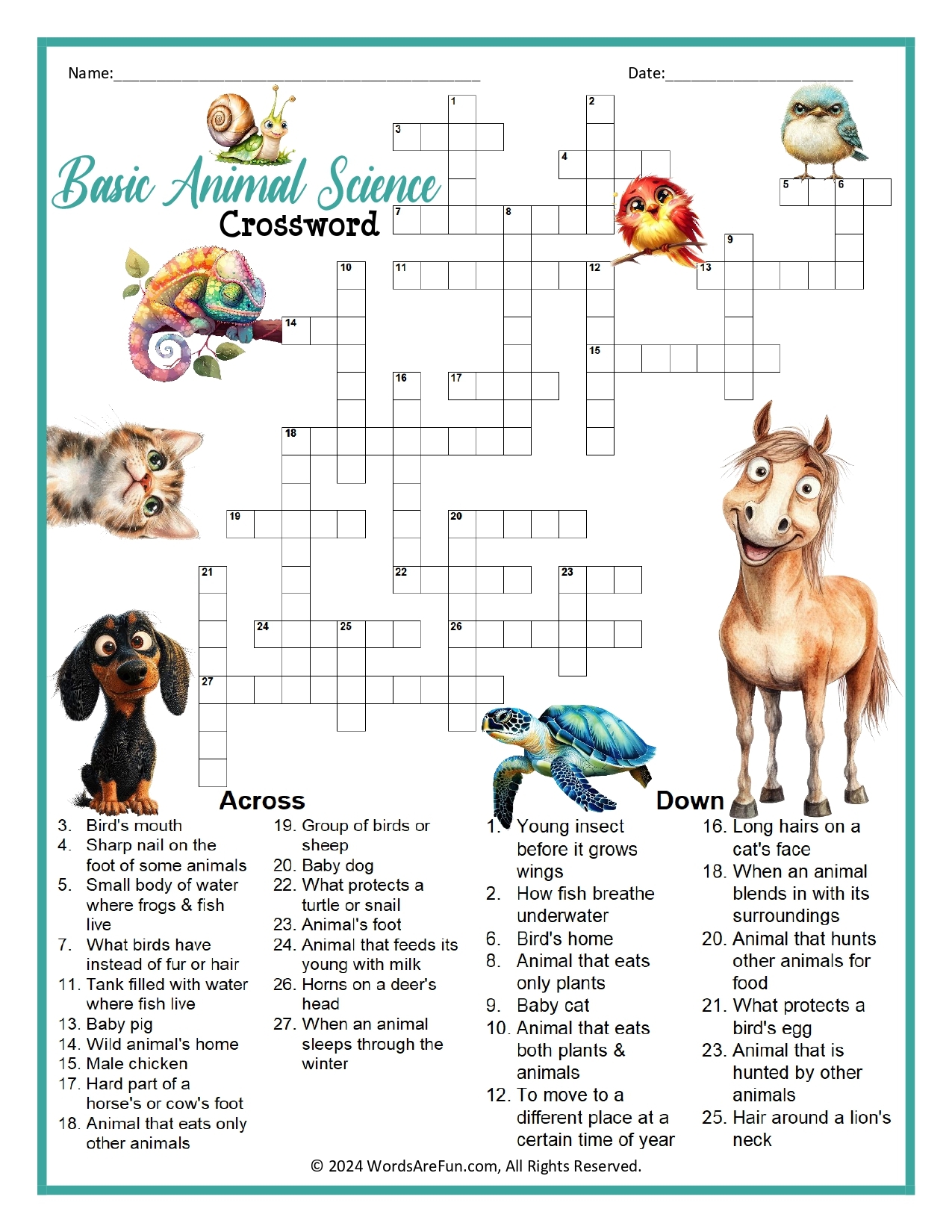 Science Crossword Puzzles