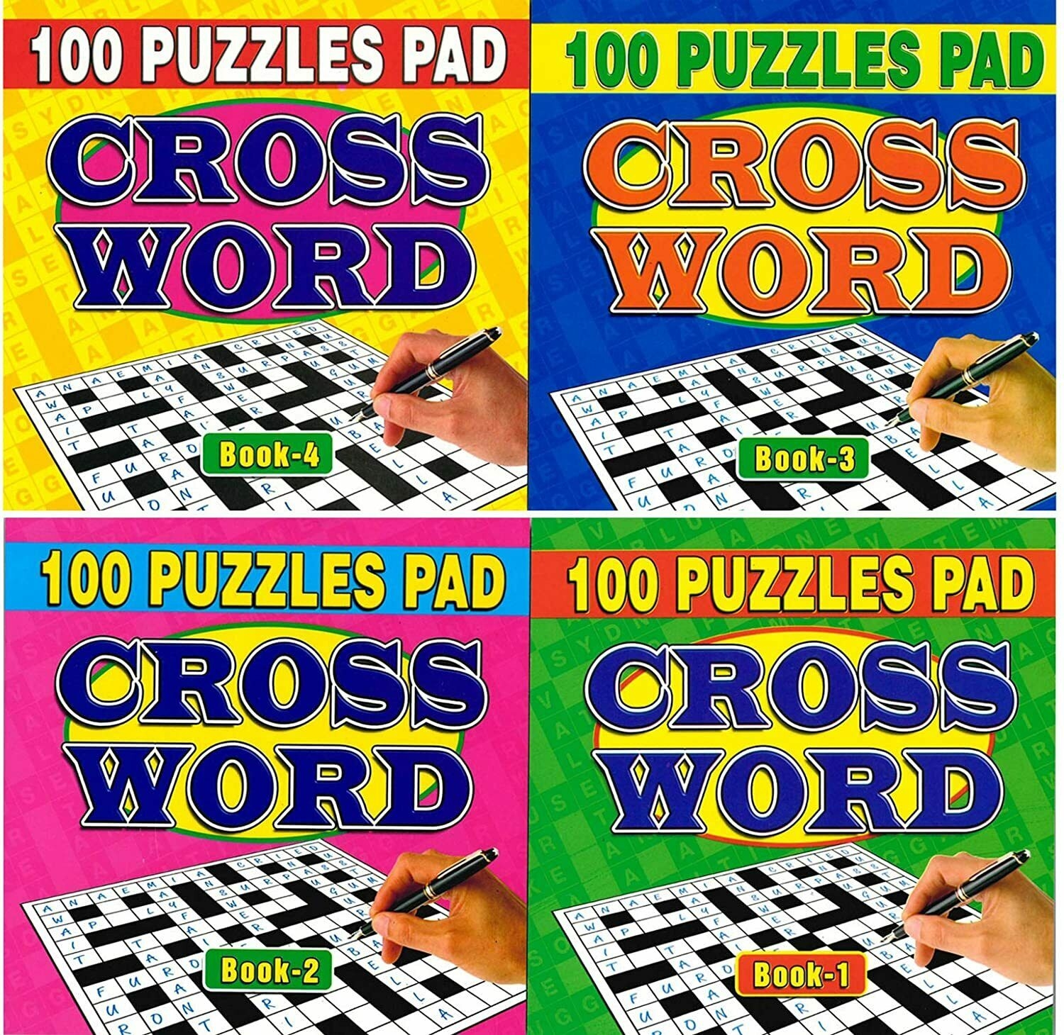 Set Of Four Crossword Puzzle Books With 100 Puzzles Each 4050