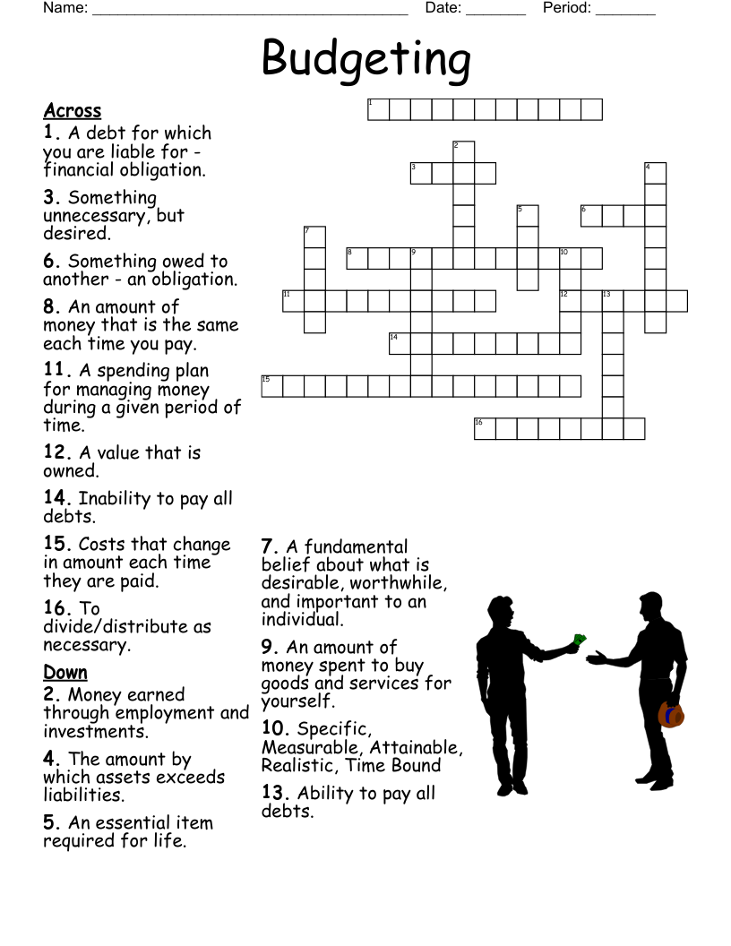 Shopping Crossword Puzzle WordMint
