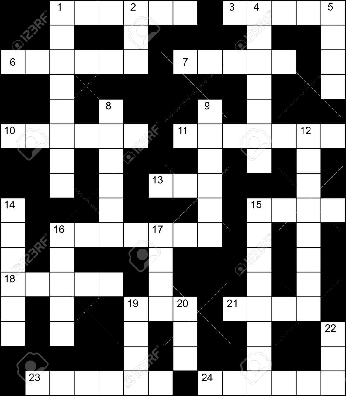 Simple Crossword Puzzle Empty Grid With Numbers Vector Illustration Royalty Free SVG Cliparts Vectors And Stock Illustration Image 181686021 