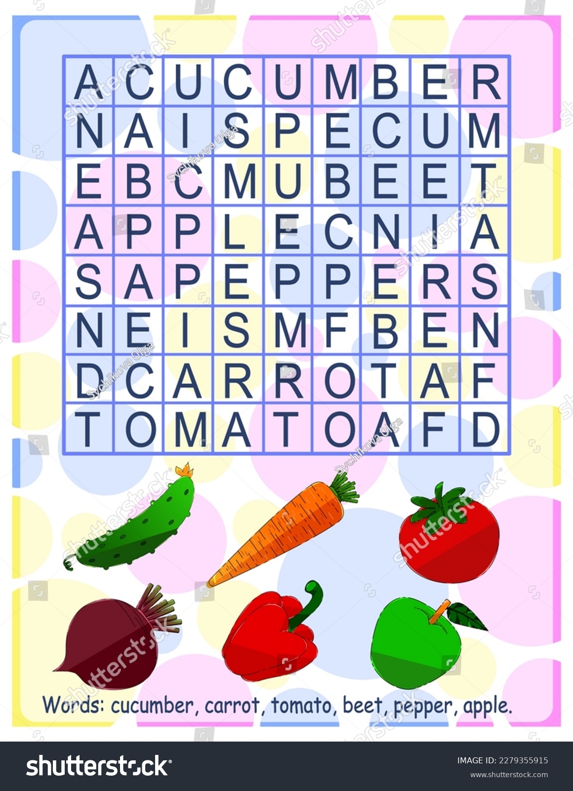Simple Crossword Puzzle Word Search Elementary Stock Illustration 2279355915 Shutterstock